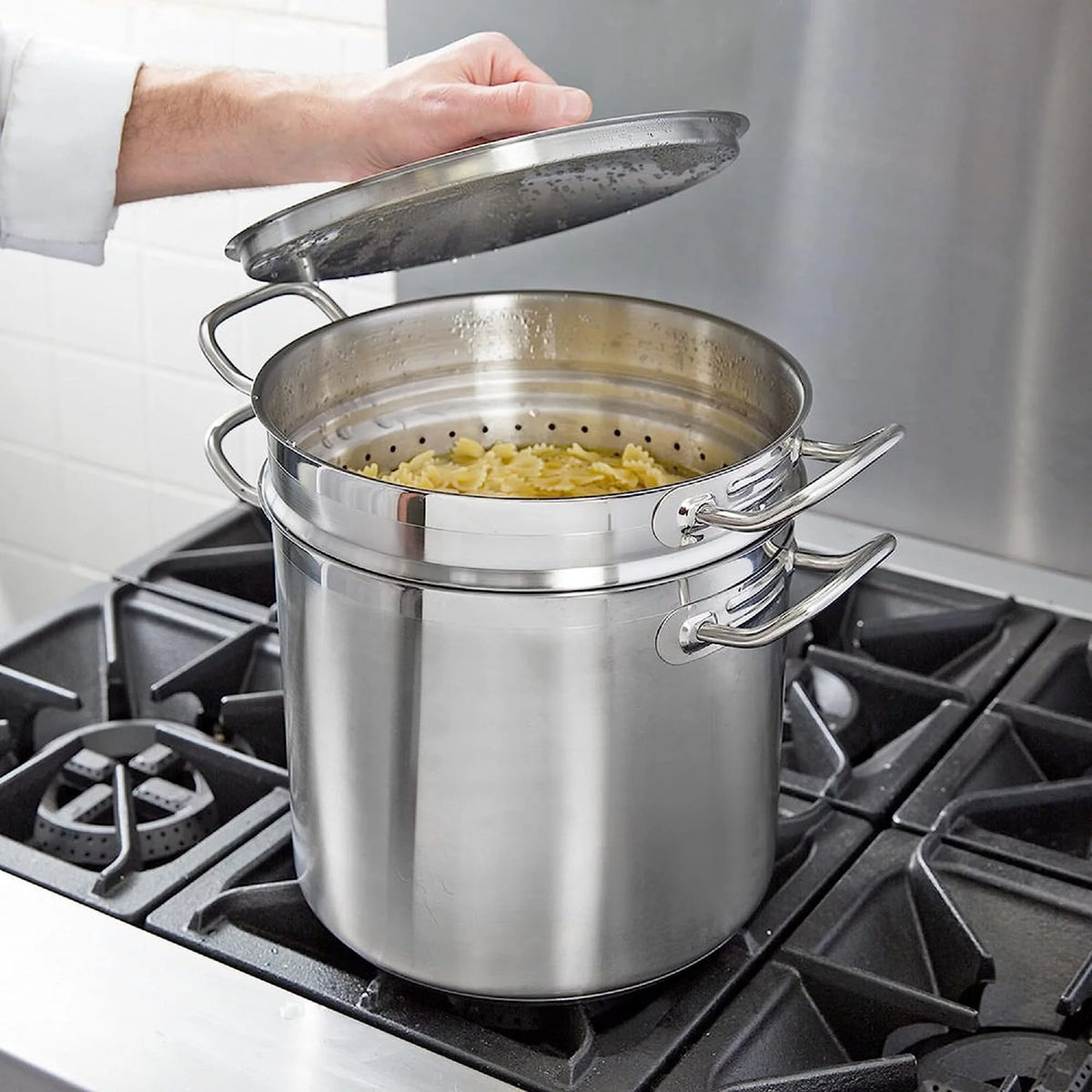 3 Piece 12 qt. Aluminum Pasta Cooker Q18074