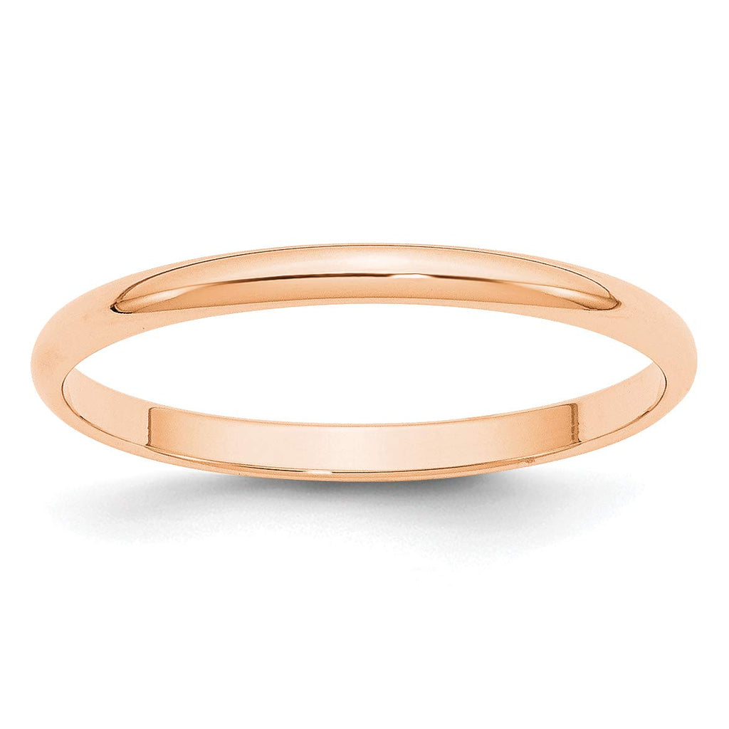 10K Rose Gold Half Round Band Ring Size 8 Y638058