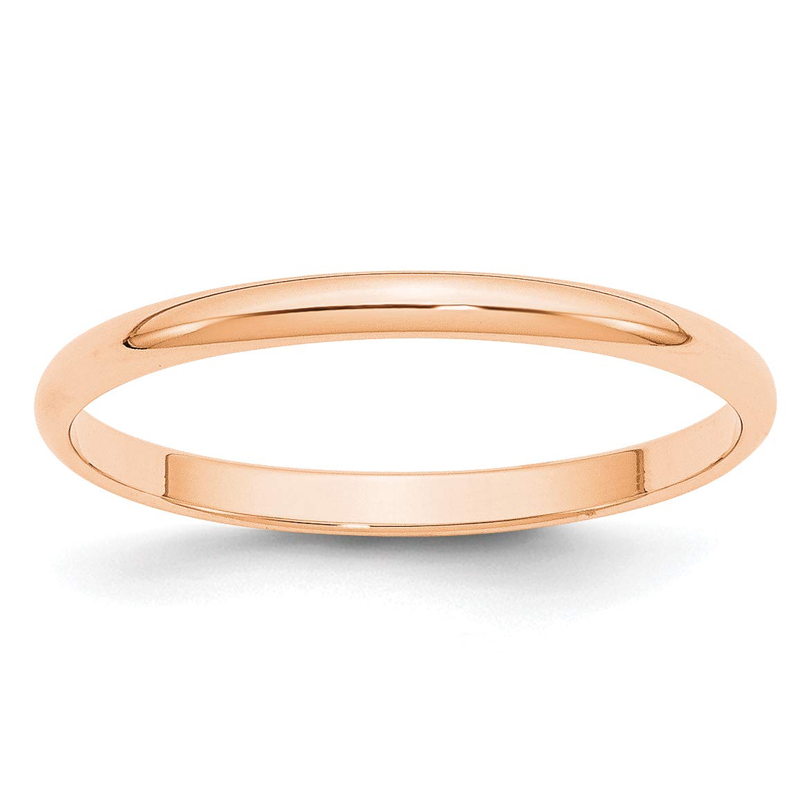 10K Rose Gold Half Round Band Ring Size 8 Y638058