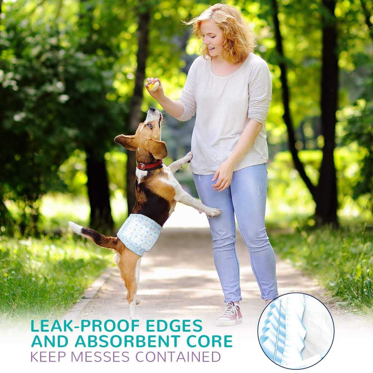 Absorbent Male Dog Wraps Belly Bands with Leak Protection E7626