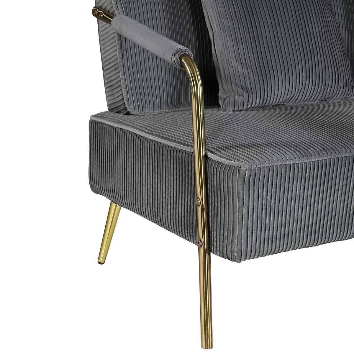 Velvet Loveseat with Gold Metal Legs K57443