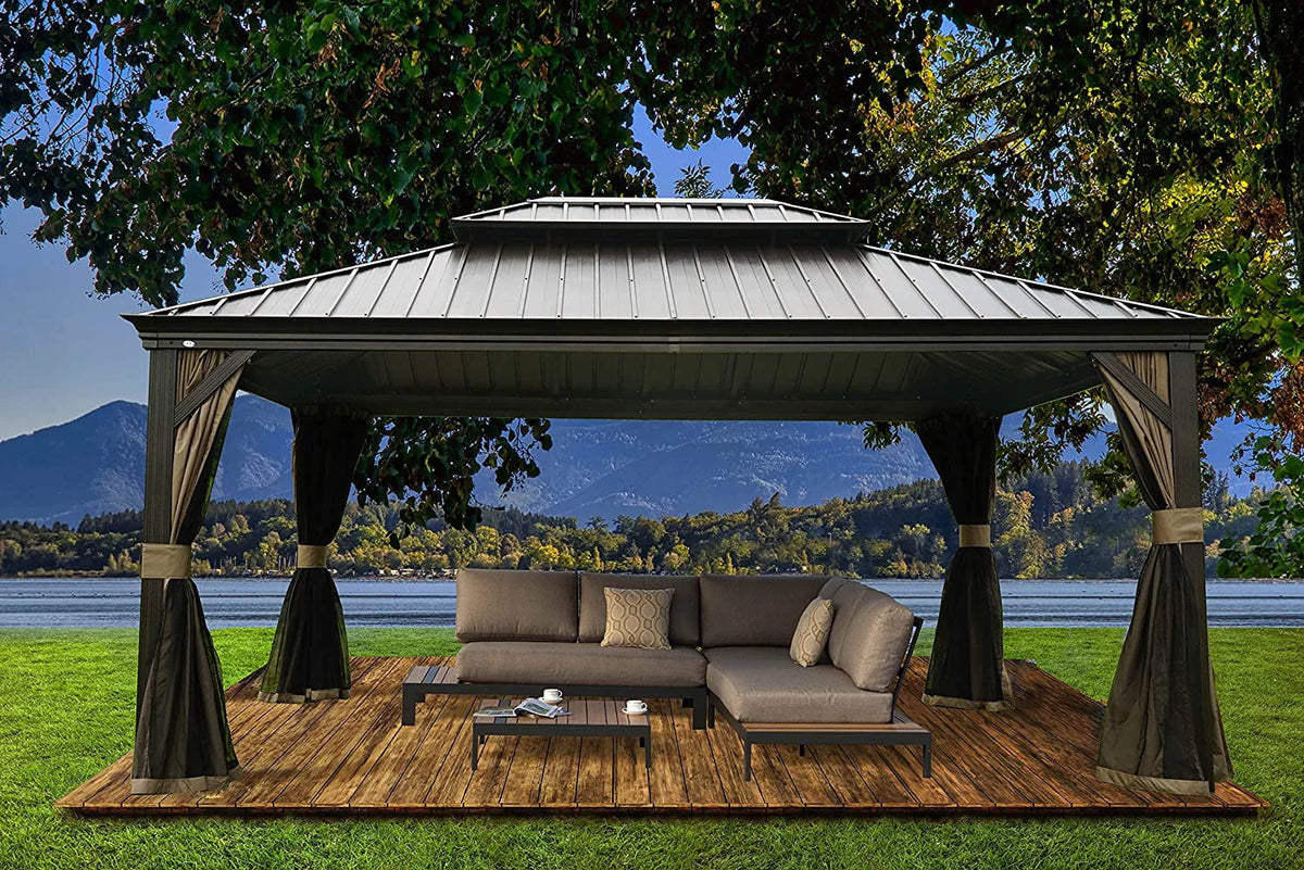12 ft. W x 10 ft. D Aluminum Hardtop Gazebo A7788