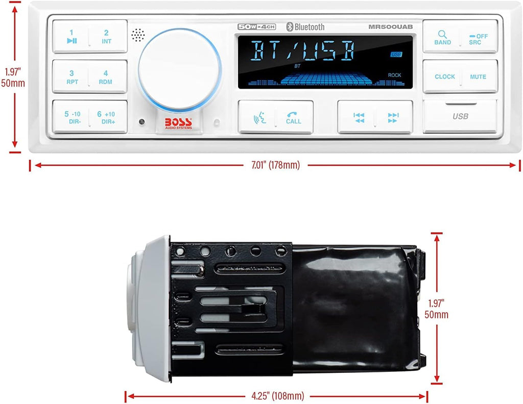 Marine Stereo & Four Speakers Boat Audio Bundle with Bluetooth D342469