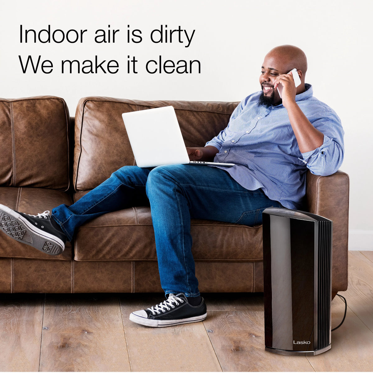 White Desktop Air Purifier with Timer F3812