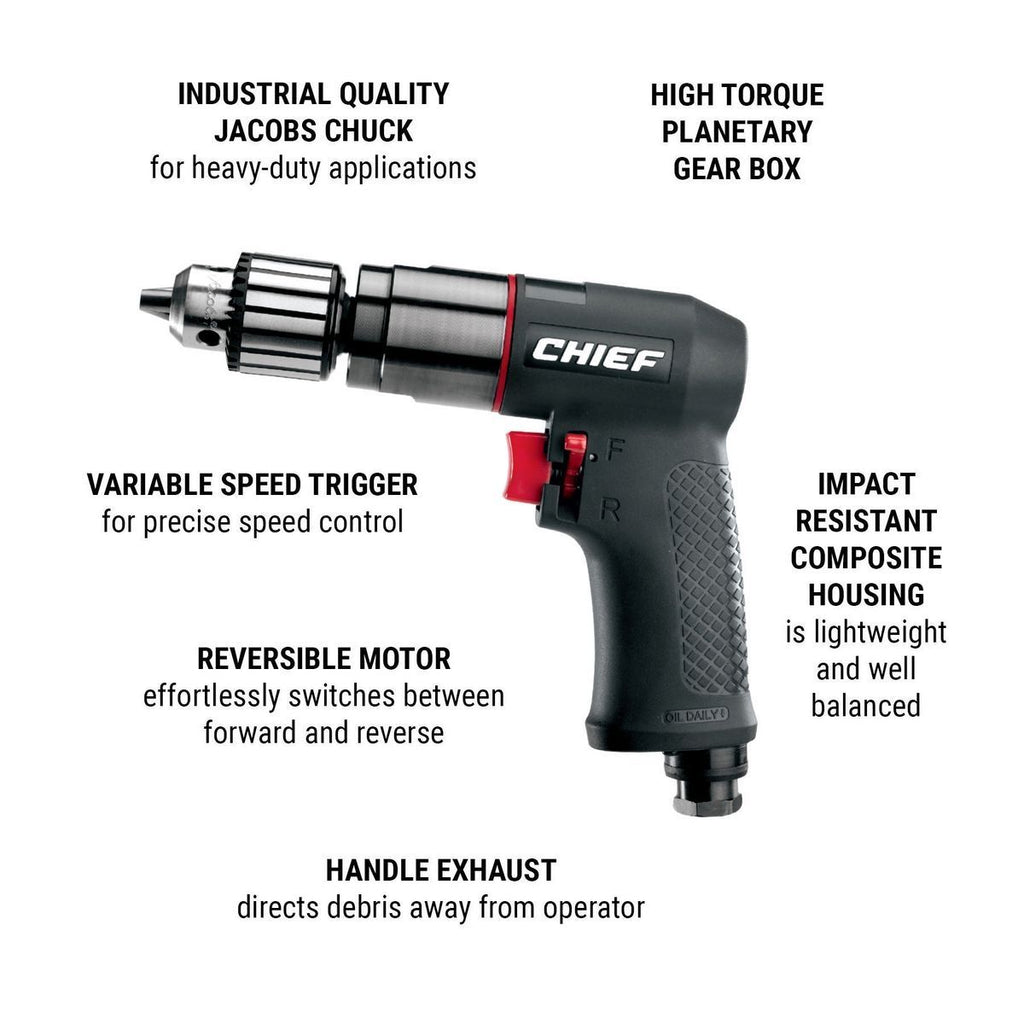3/8 in. Reversible Air Drill O35449