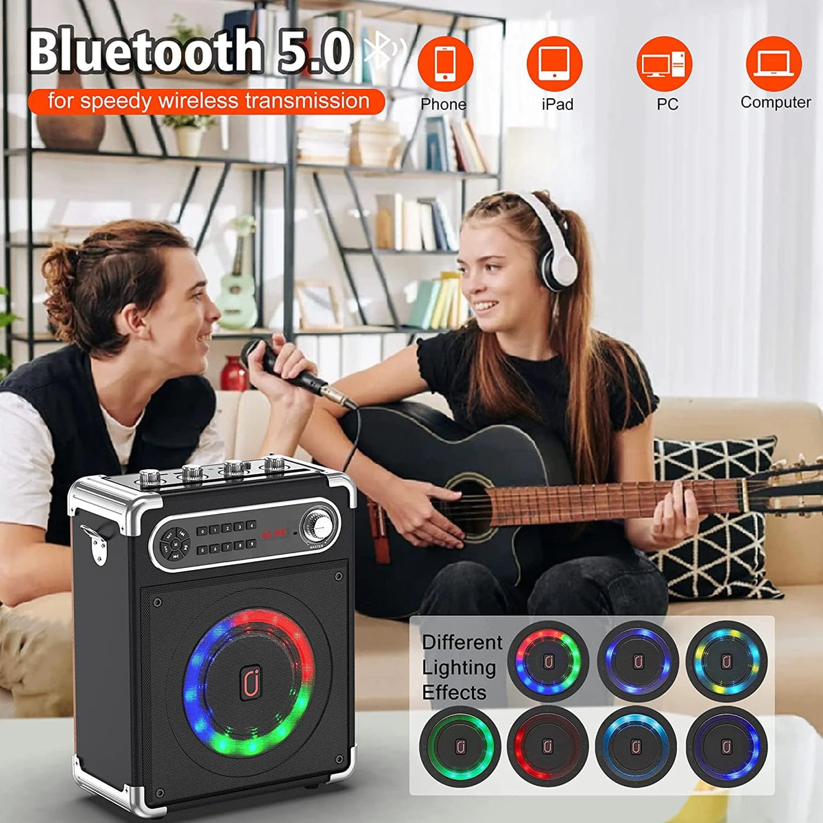 Bluetooth Karaoke Machine with 2 Microphones T667