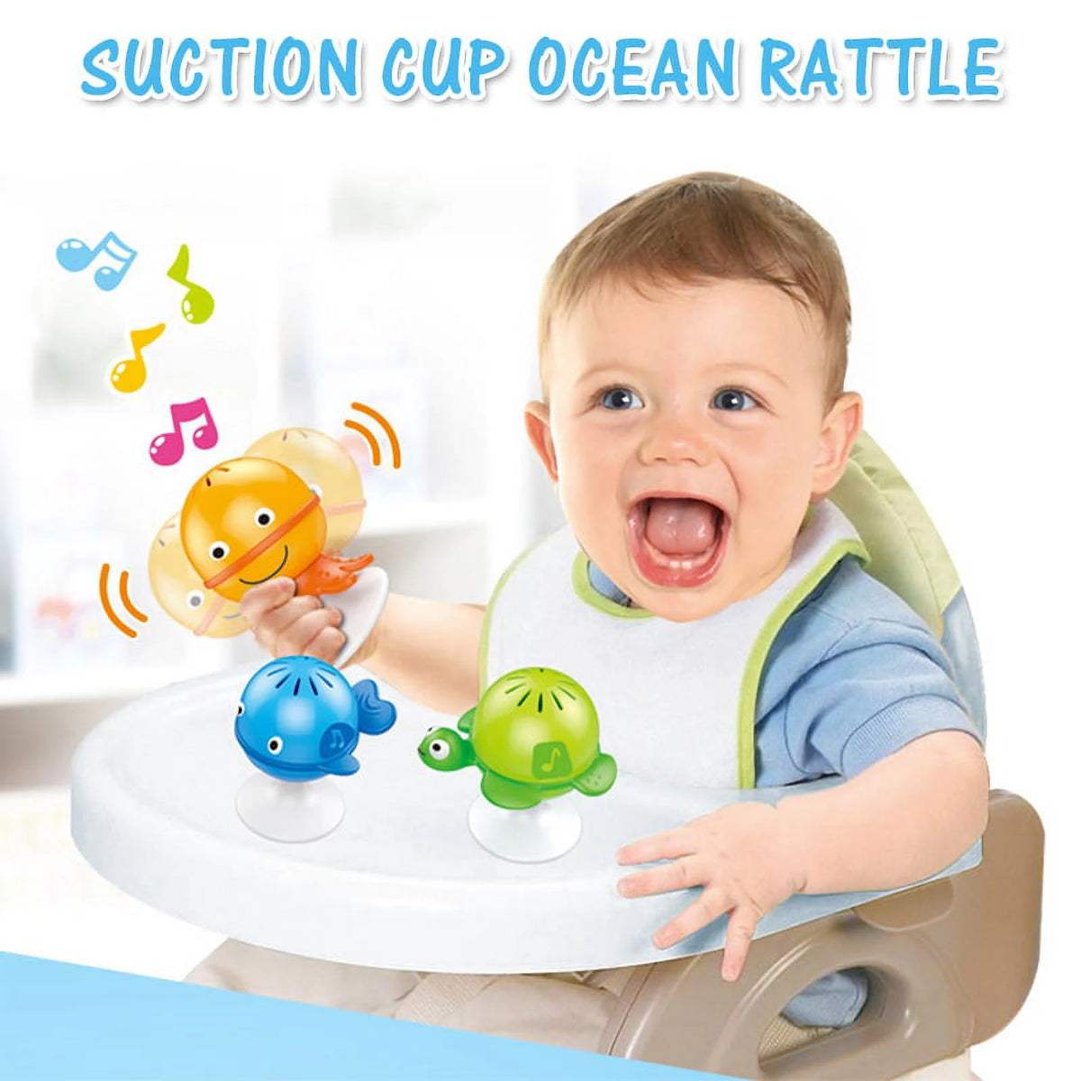 3 Pack Baby Rattles Set Suction Cup Toys Y458