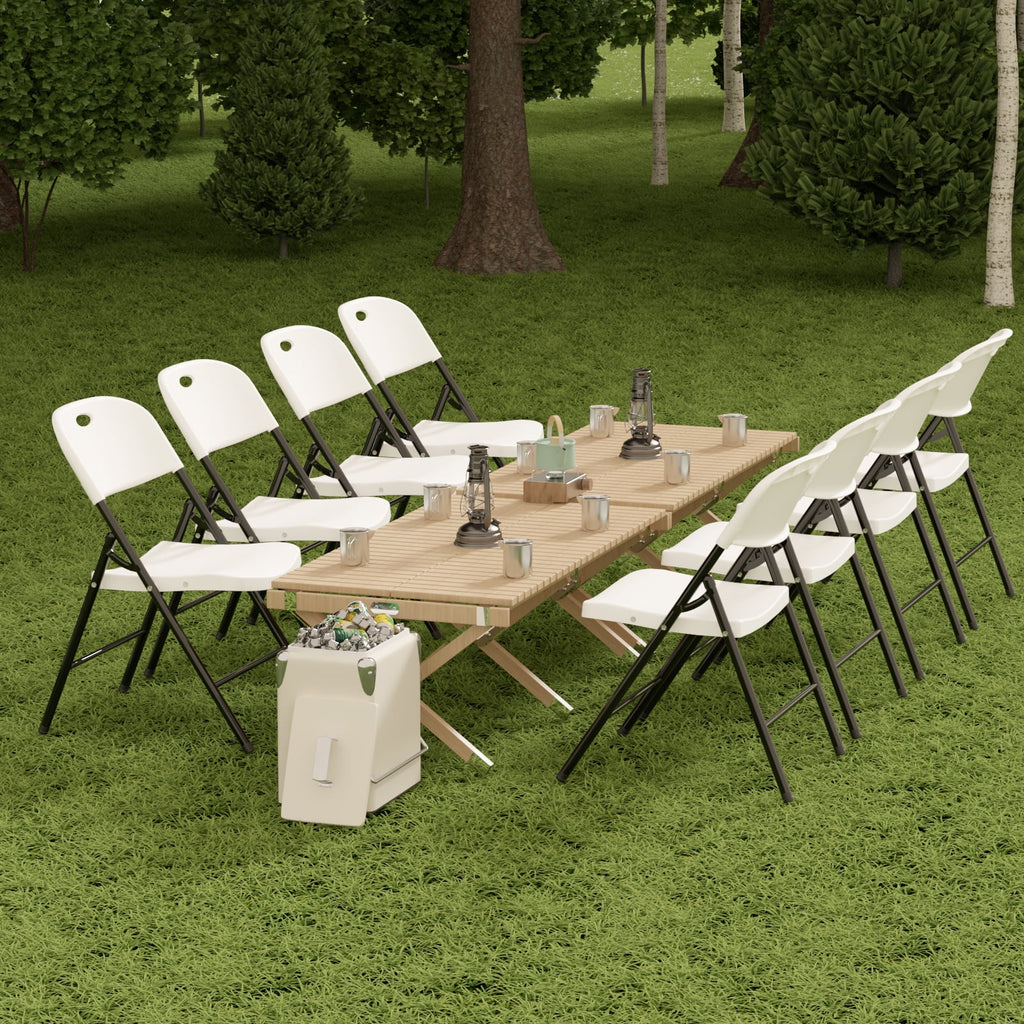 10 Pack Heavy Duty Plastic Folding Chair with Steel Frame W6152