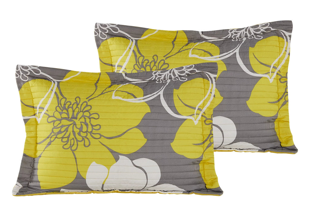 Yellow Queen 3-Piece Abstract Quilt Set N297