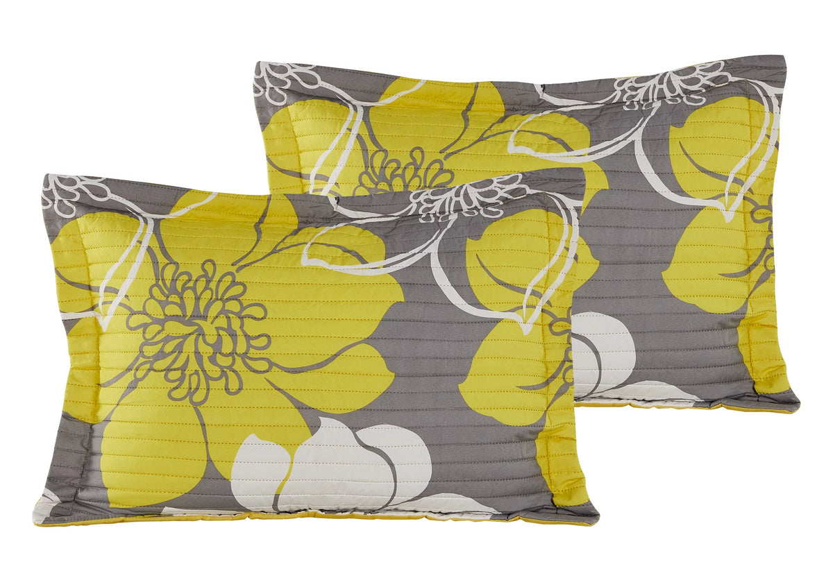 Yellow Queen 3-Piece Abstract Quilt Set N297