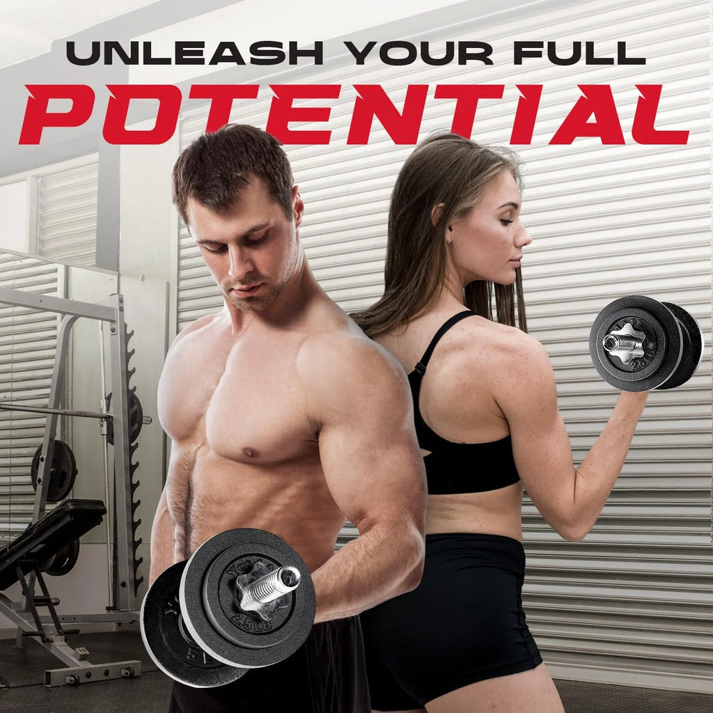 50 lbs Adjustable Cast Iron Dumbbell Set F4766
