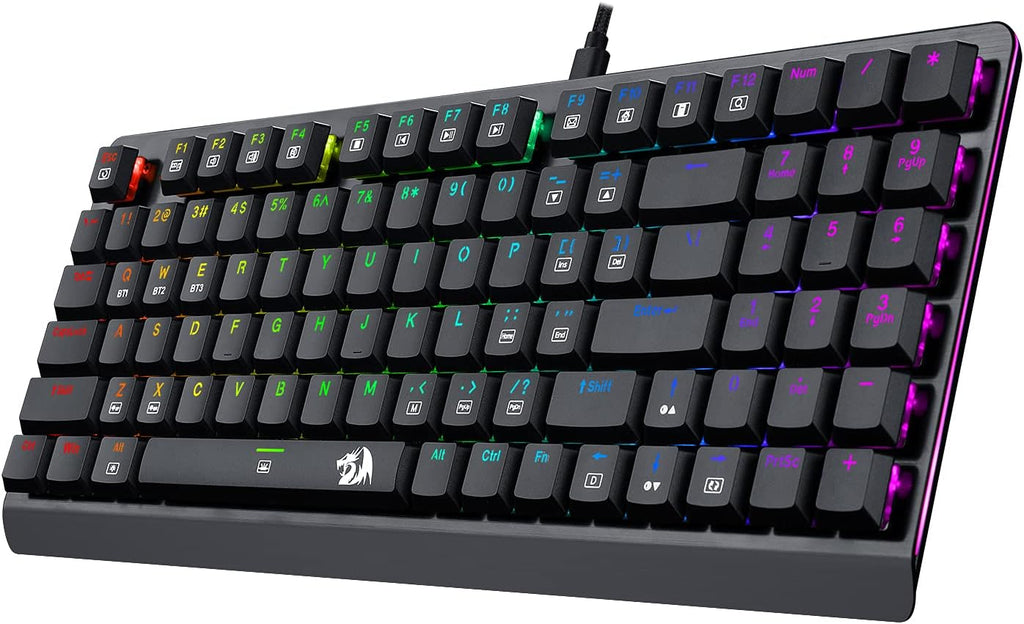 Wireless Bluetooth Mechanical Gaming Keyboard RGB Backlit Compact Low Profile Blue Switches Pack of 2 X13847