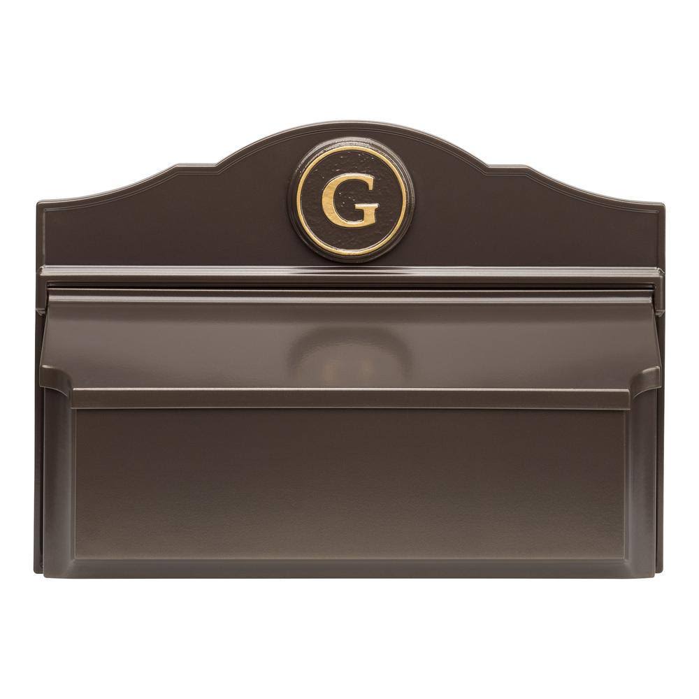 Brown/Gold Wall Mounted Mailbox E775