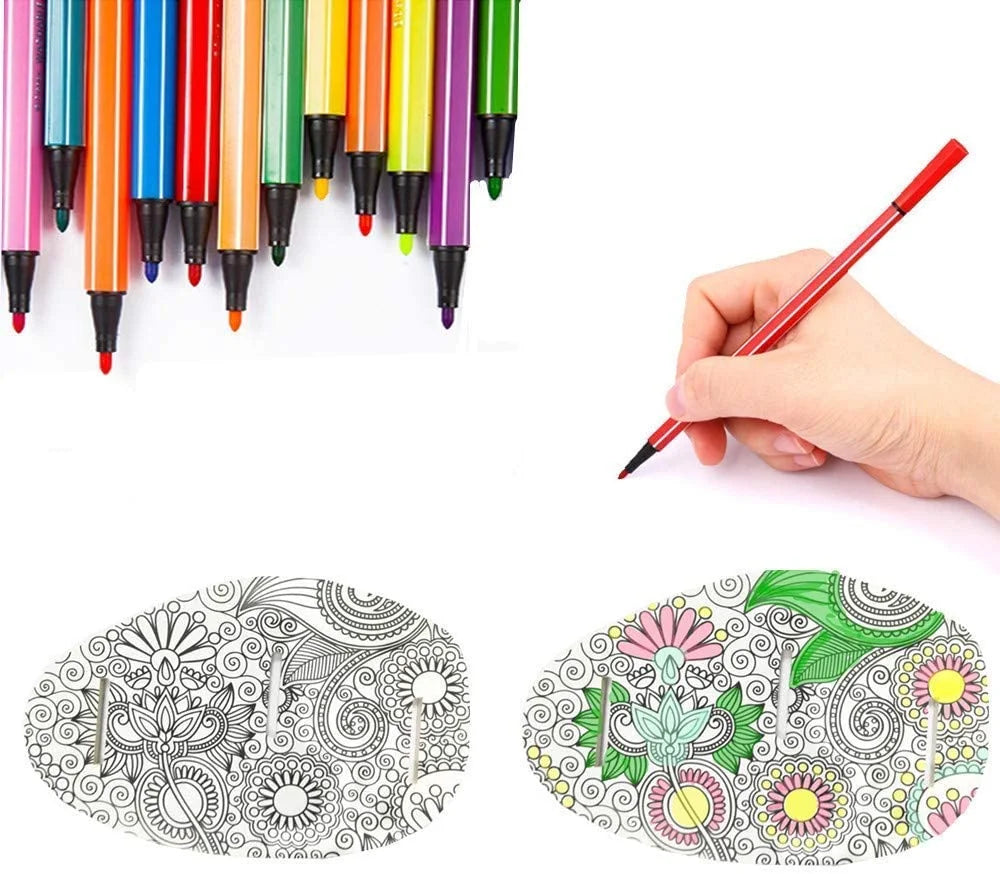 3D Coloring Puzzle Set with 24 Pen Arts and Crafts Kit T332