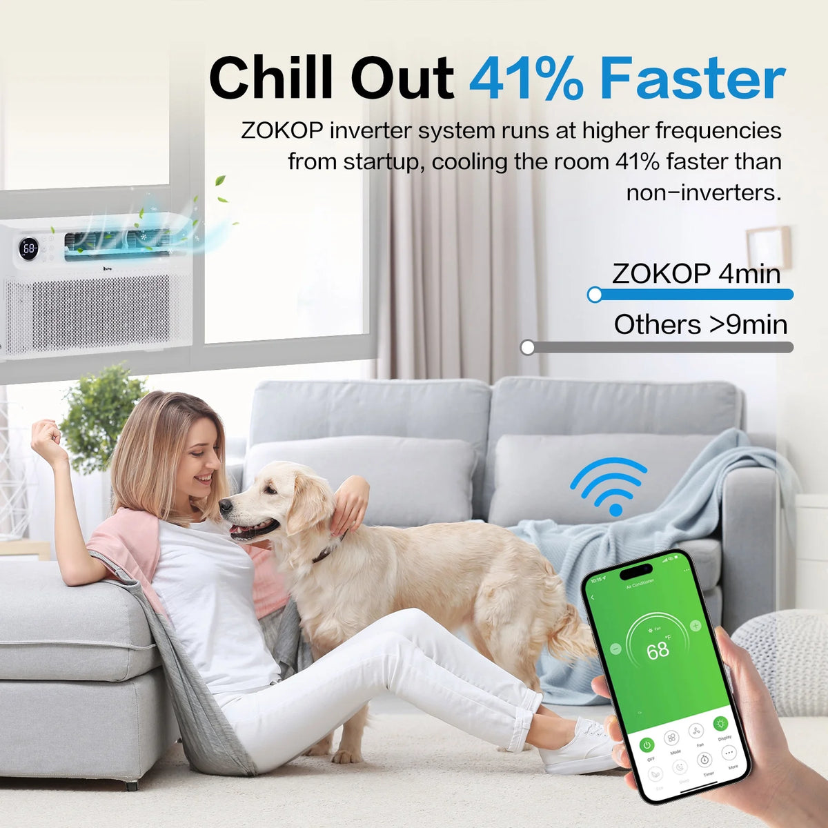 12000 BTU Smart Inverter Window Air Conditioner with Remote/App Control H6620