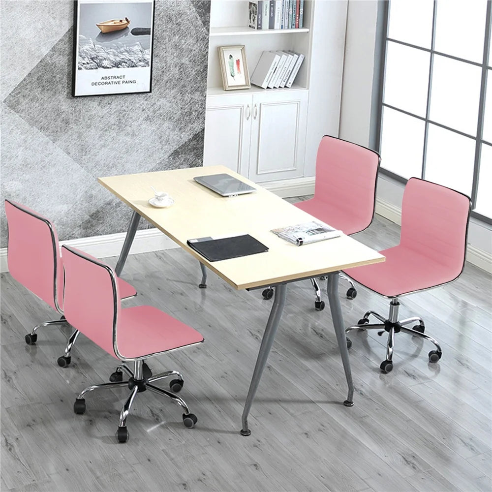 Pink Swivel Task Chair with Adjustable Height Y15740