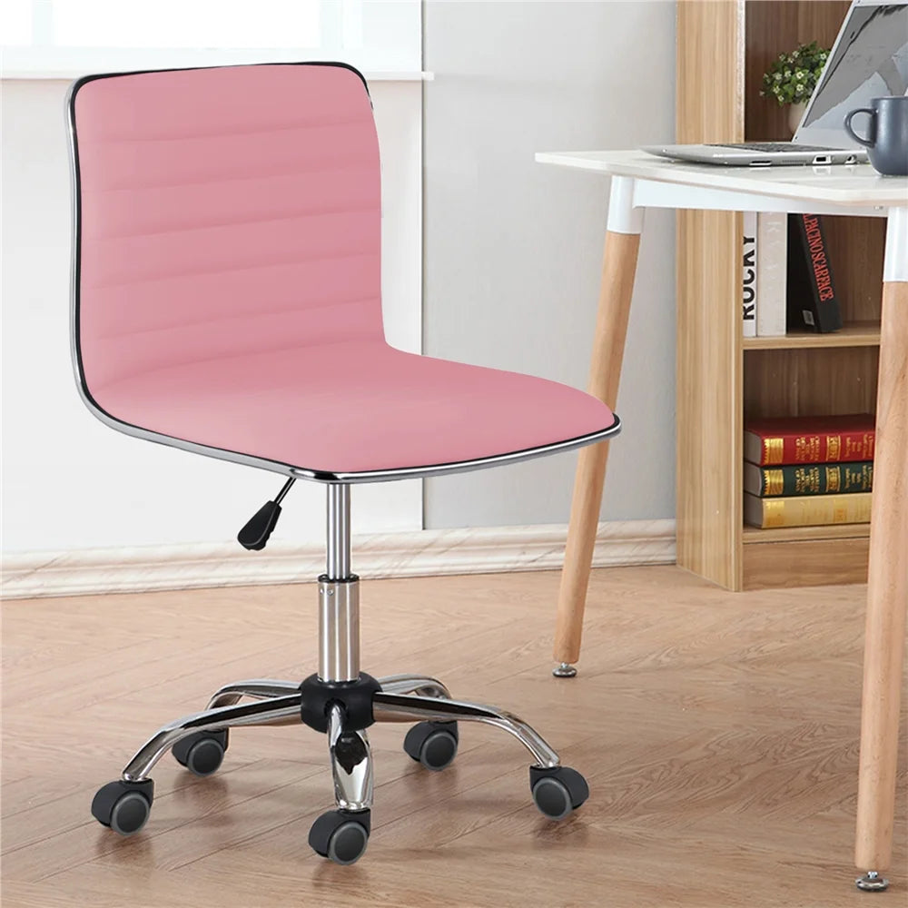 Pink Swivel Task Chair with Adjustable Height Y15740