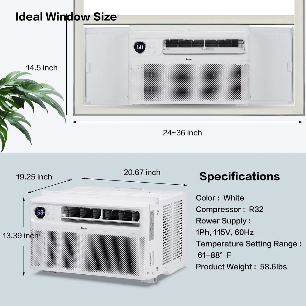 12000 BTU Smart Inverter Window Air Conditioner with Remote/App Control H6620