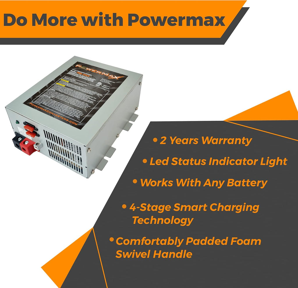 24 Volt 50 Amp Converter Charger with 3 Stage Automatic Smart Battery Charger T390