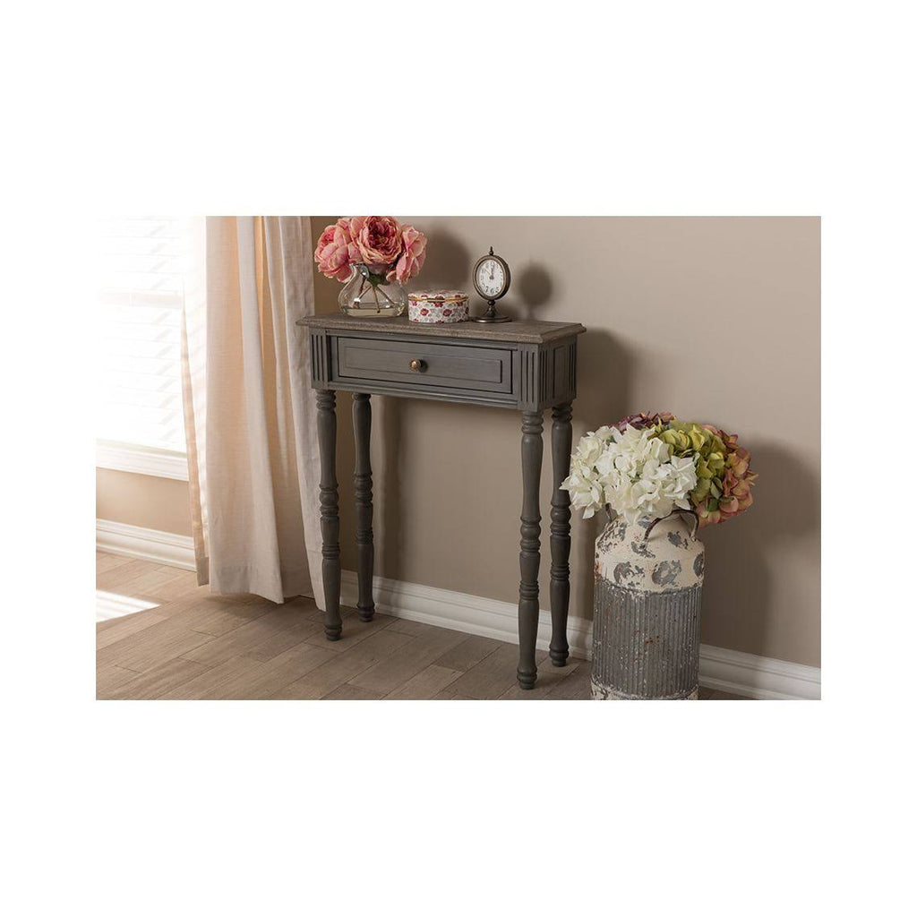Brown Finished 1-Drawer Console Table V86763