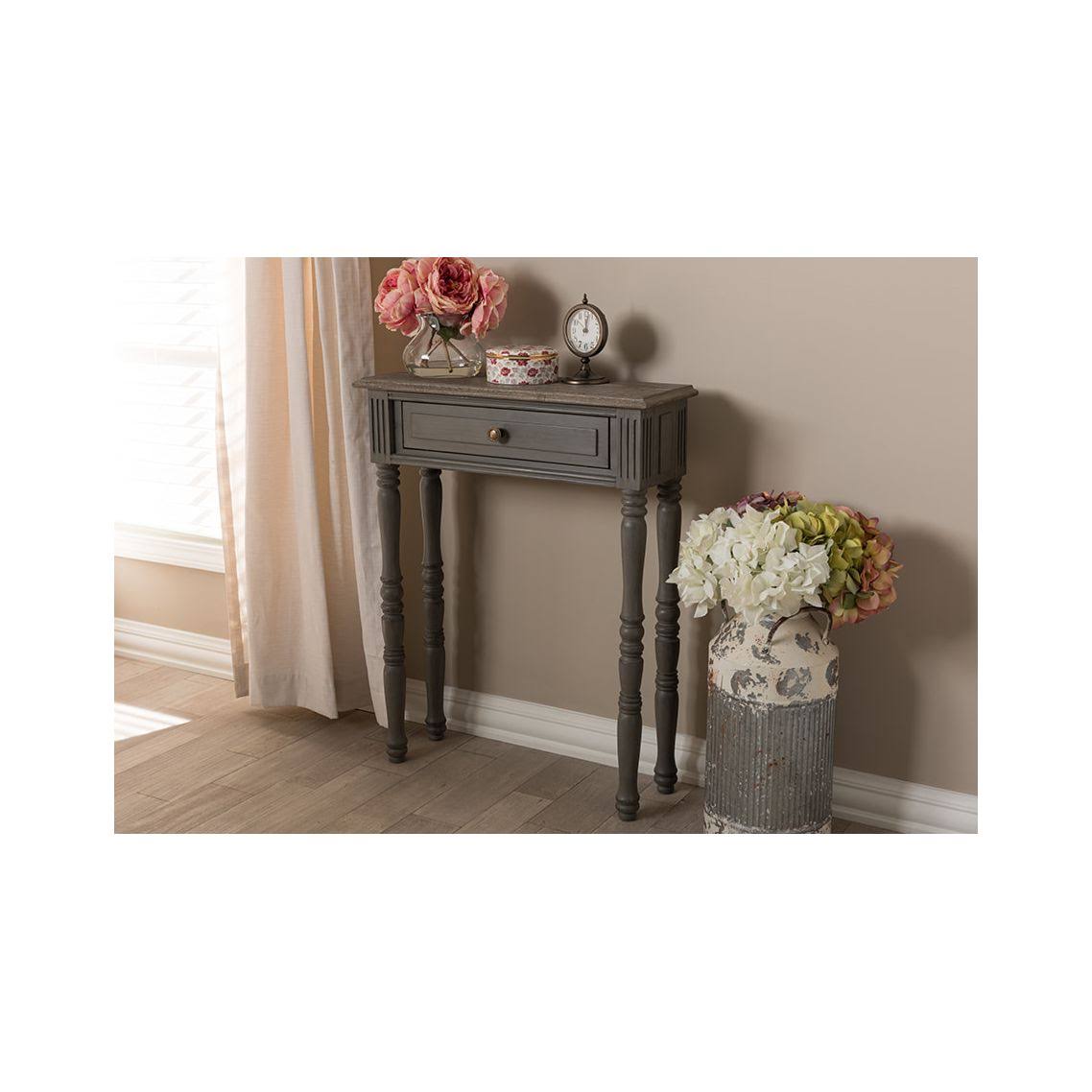 Brown Finished 1-Drawer Console Table V86763