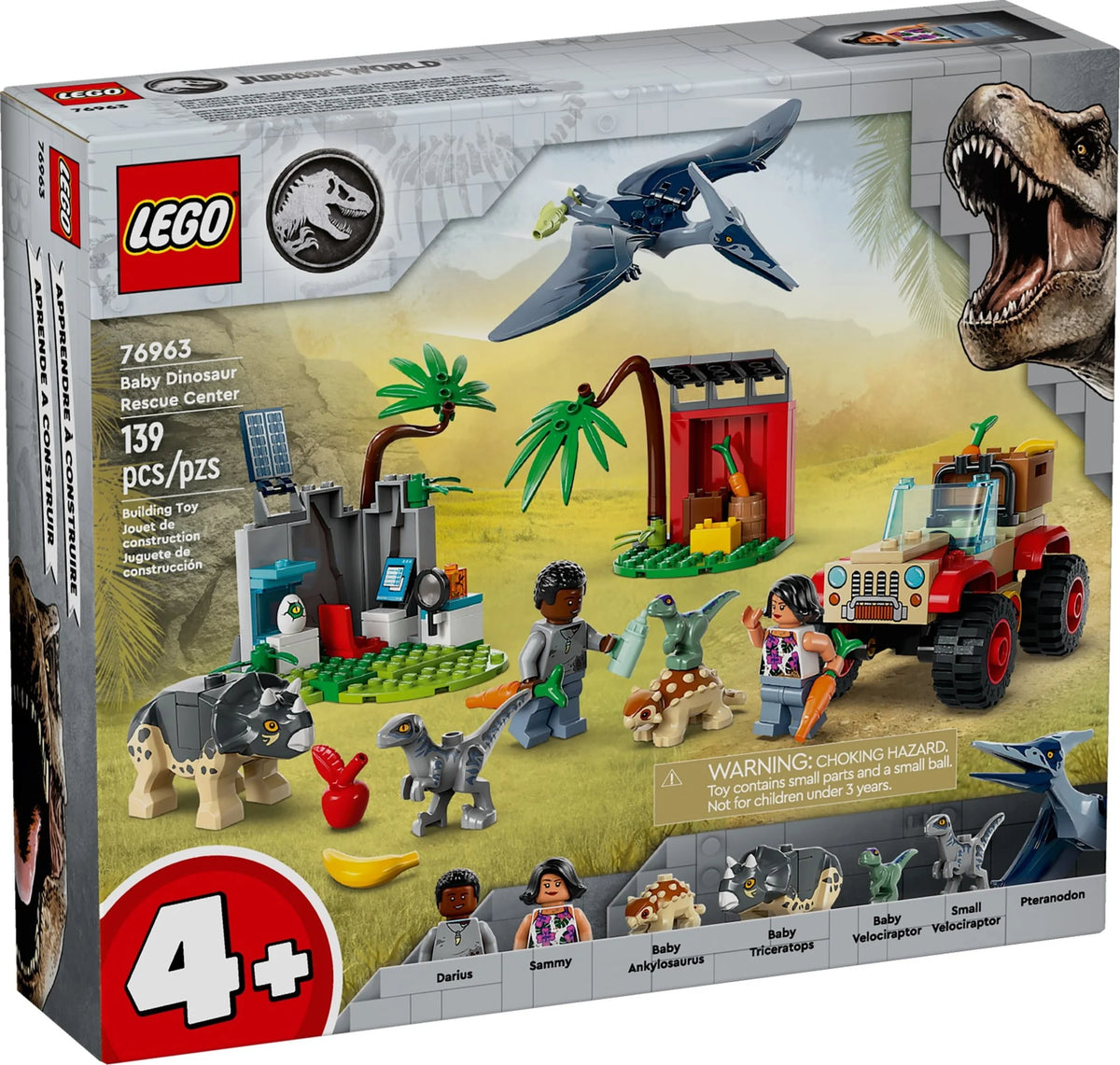 Building Set with Toy Car and 5 Dinosaur Figures C562281