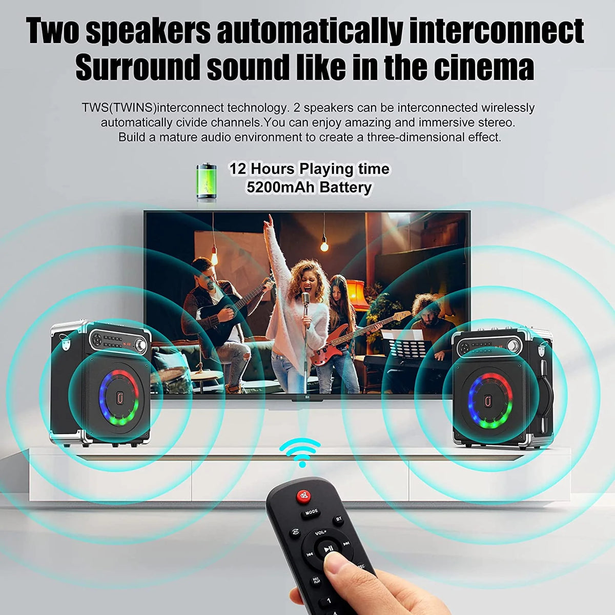Bluetooth Karaoke Machine with 2 Microphones T667