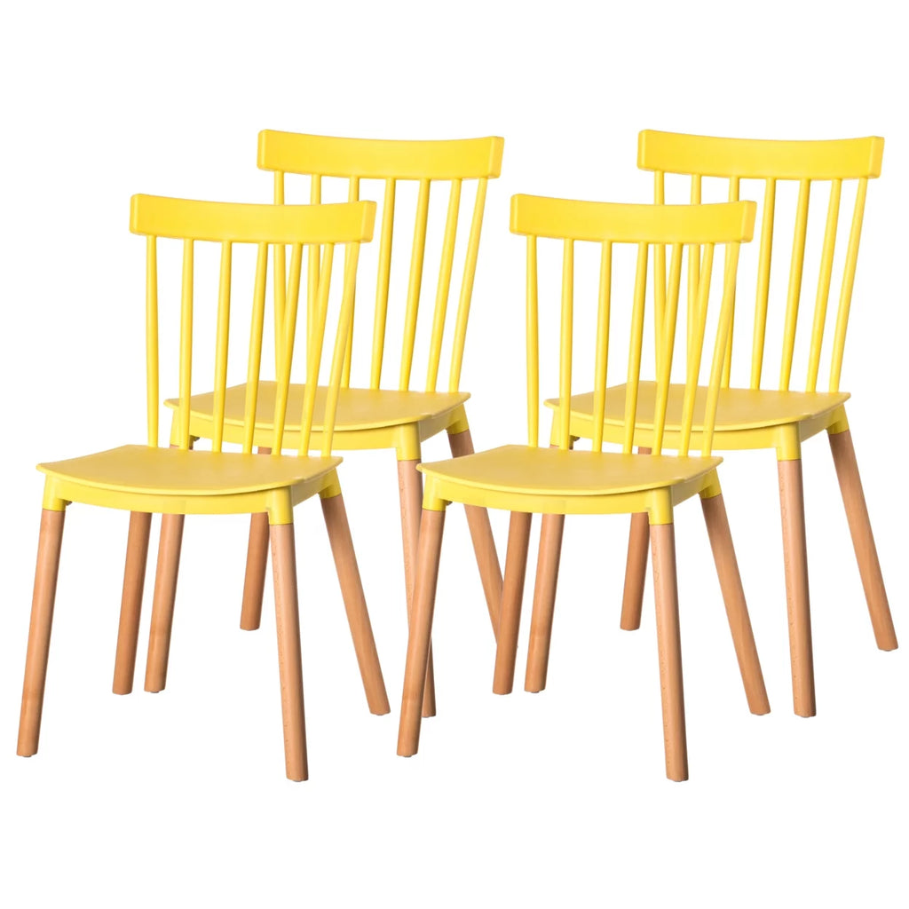 Plastic Dining Chair with Beech Wood Legs Z40597