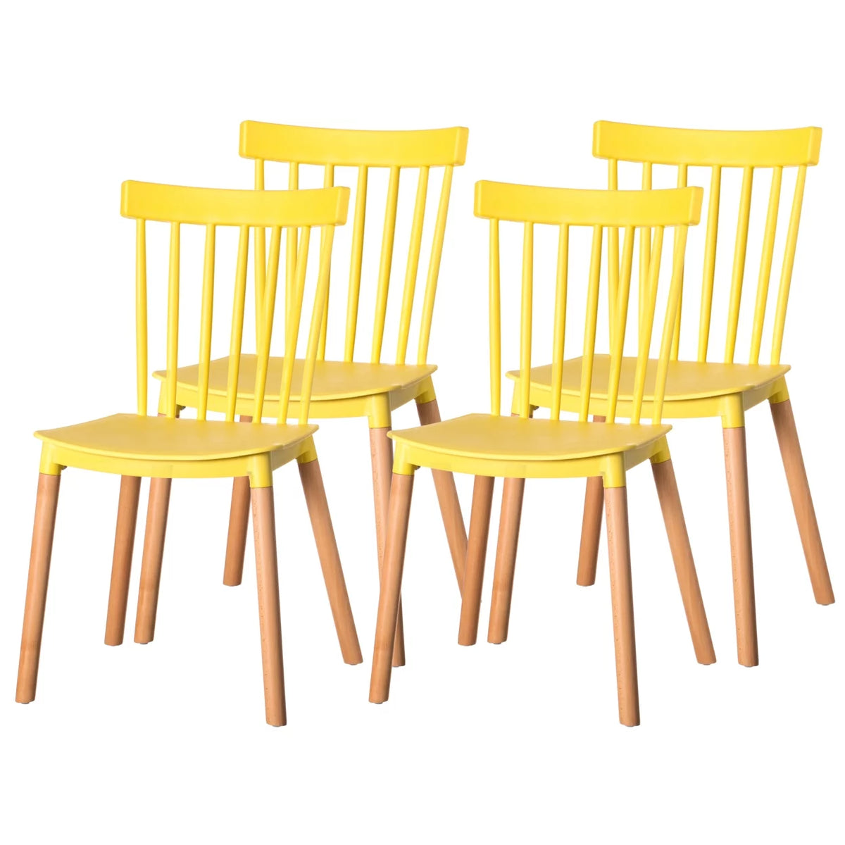 Plastic Dining Chair with Beech Wood Legs Z40597