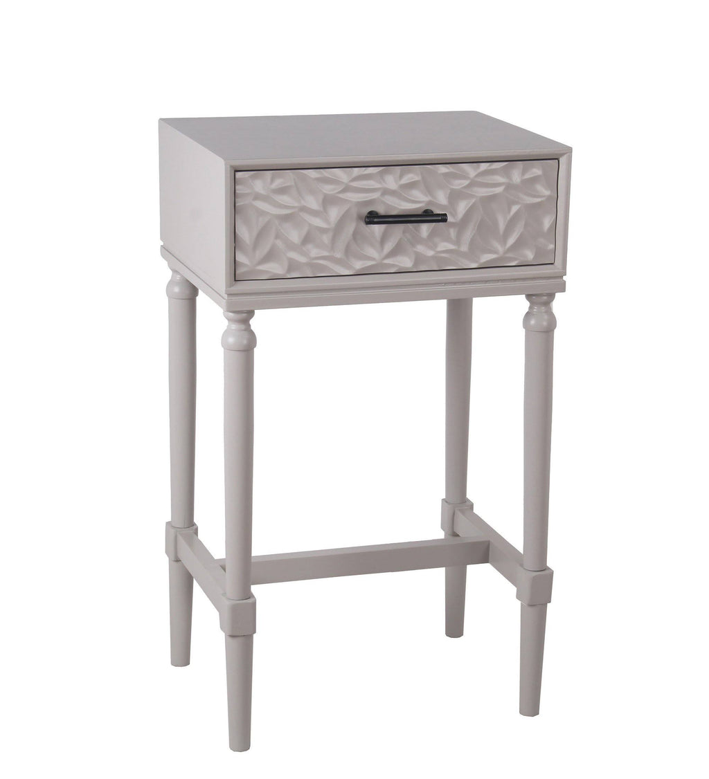 Antique White 1 Drawer Accent Stand with Bar Handle and Turned Legs J605996
