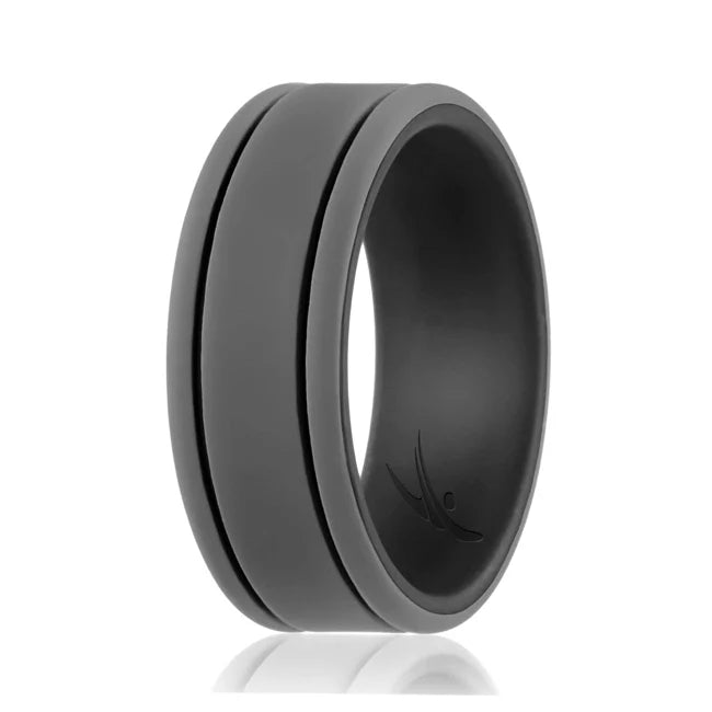 Black-Grey Silicone Wedding Ring F59907