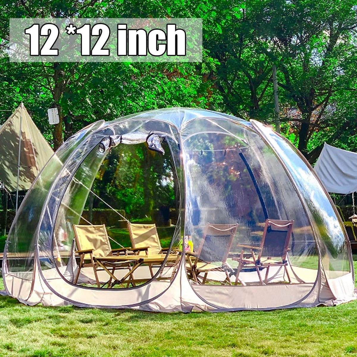 12 x 12 x 7 ft Clear Pop-Up Bubble Tent 6-10 Person with Storage Bag C607596