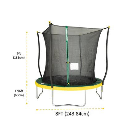 Green/Yellow Trampoline with Safety Enclosure R620
