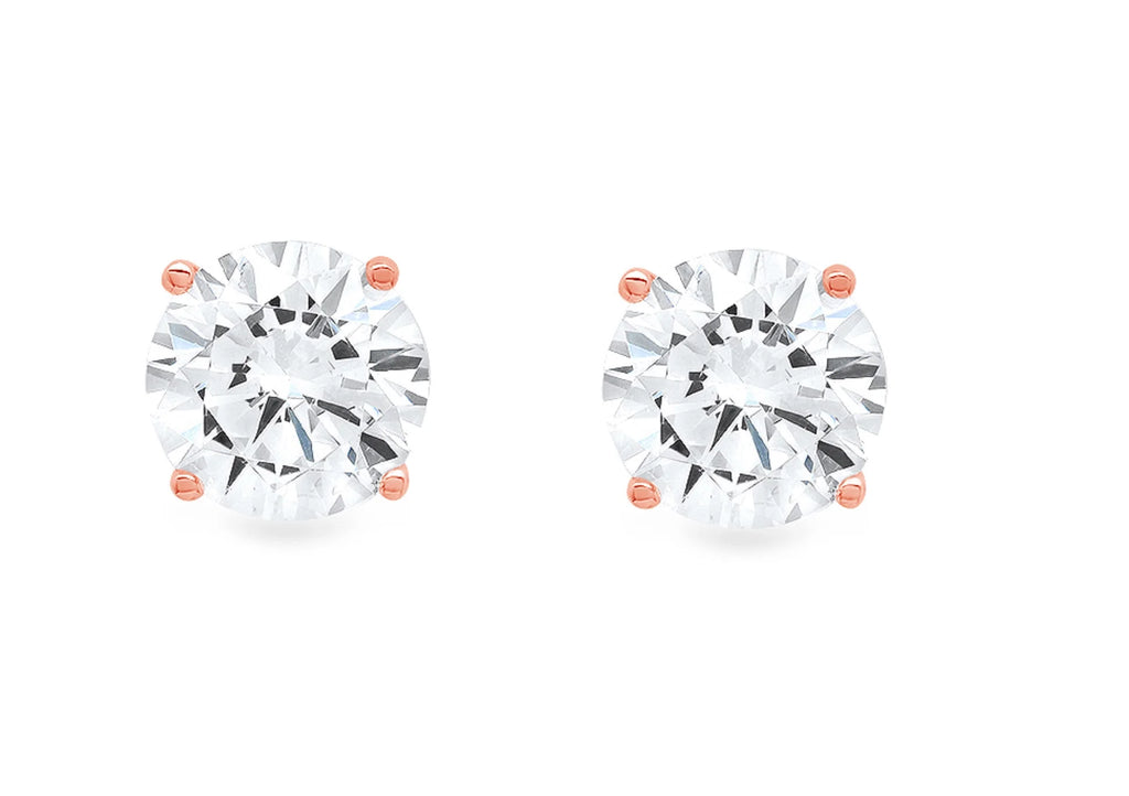18K Rose Gold Diamond Stud Earrings G41428