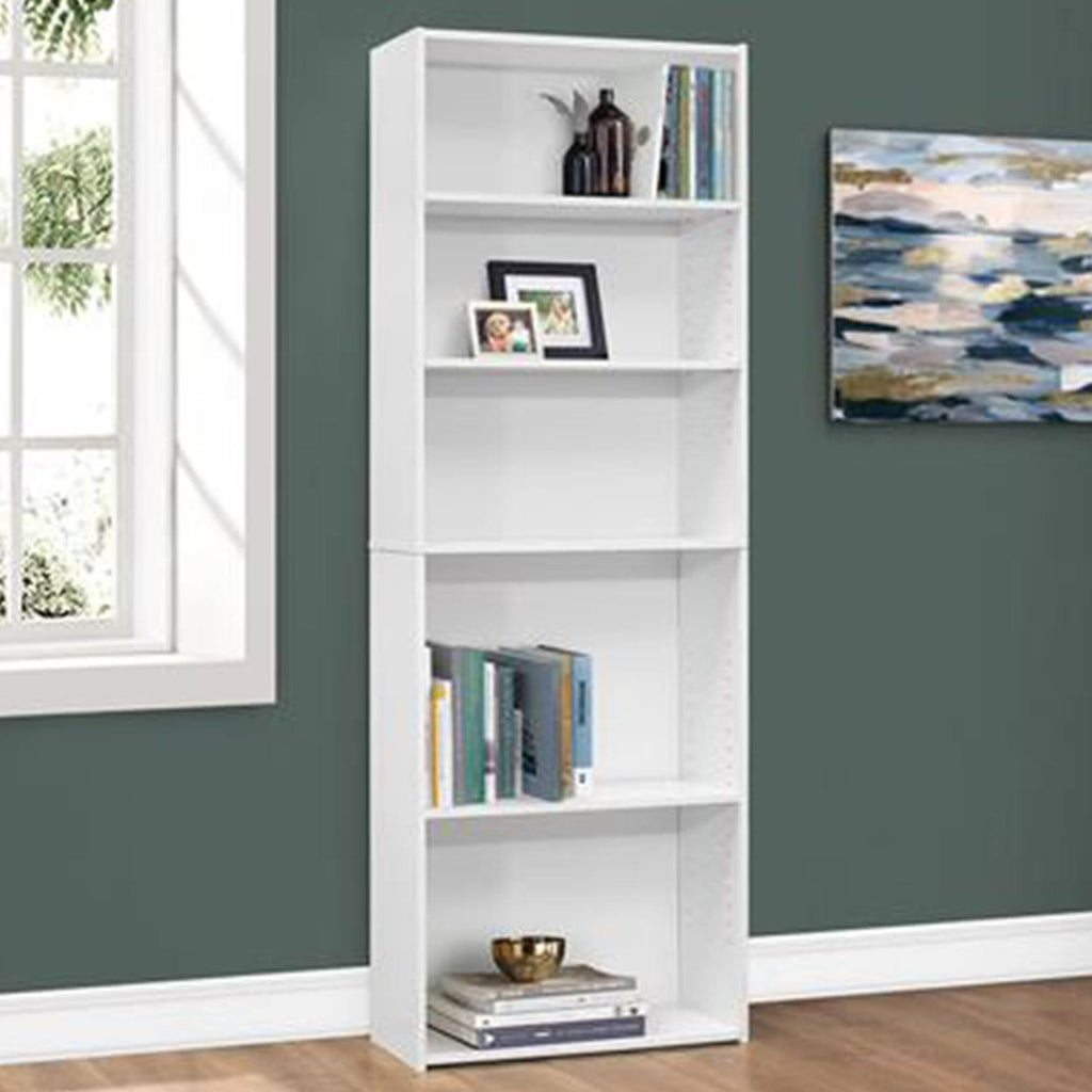 White 5 Shelves Bookcase E90950