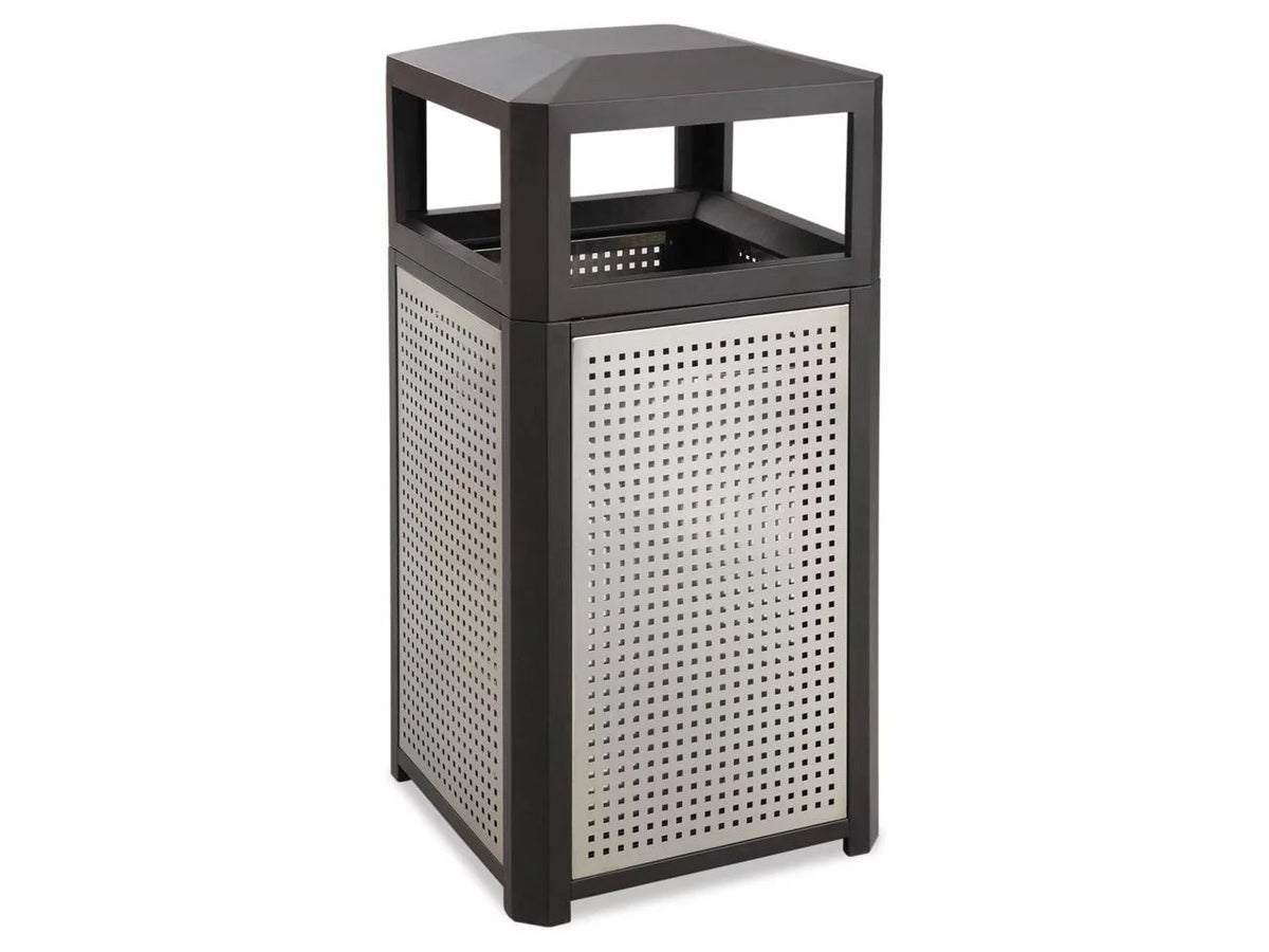 Steel Waste Container 15gal Black R3173