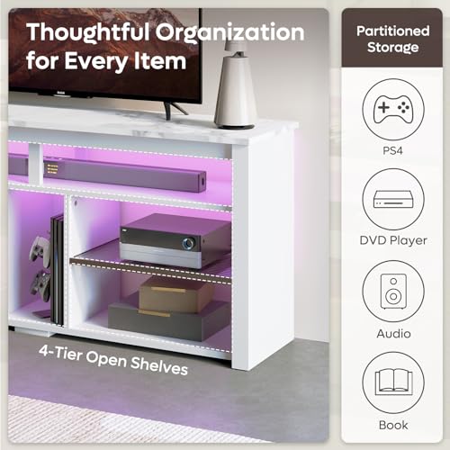 Carbon Fiber Black TV Stand with Storage P1427